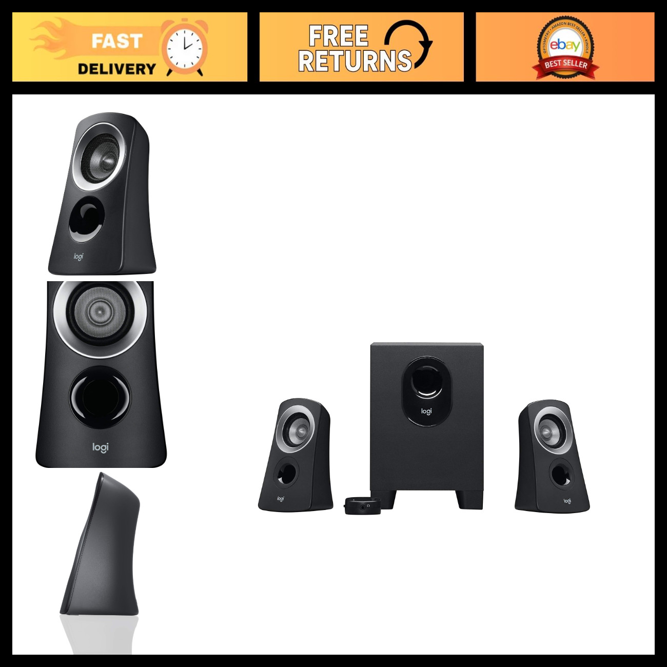 2.1 Multimedia Speaker System with Subwoofer - Powerful Sound, Home Audio Setup