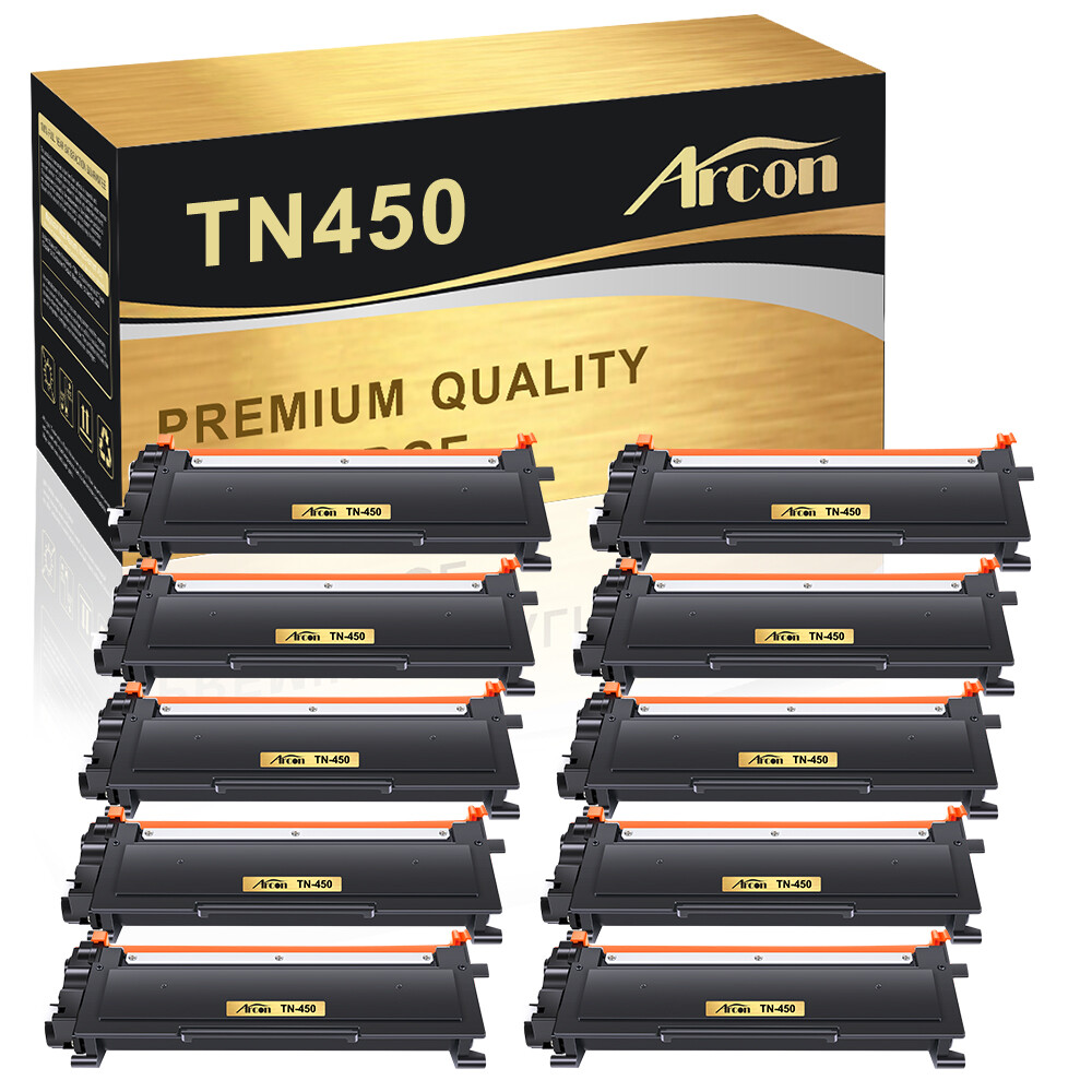 10PCS TN450 Toner Cartridge Compatible with Brother MFC-7860DW 7360N HL-2270DW