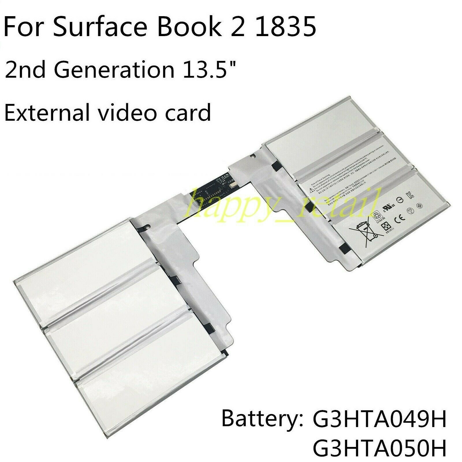New Battery G3HTA049H For Microsoft Surface Book 2 13.5" 1835 Keyboard Base