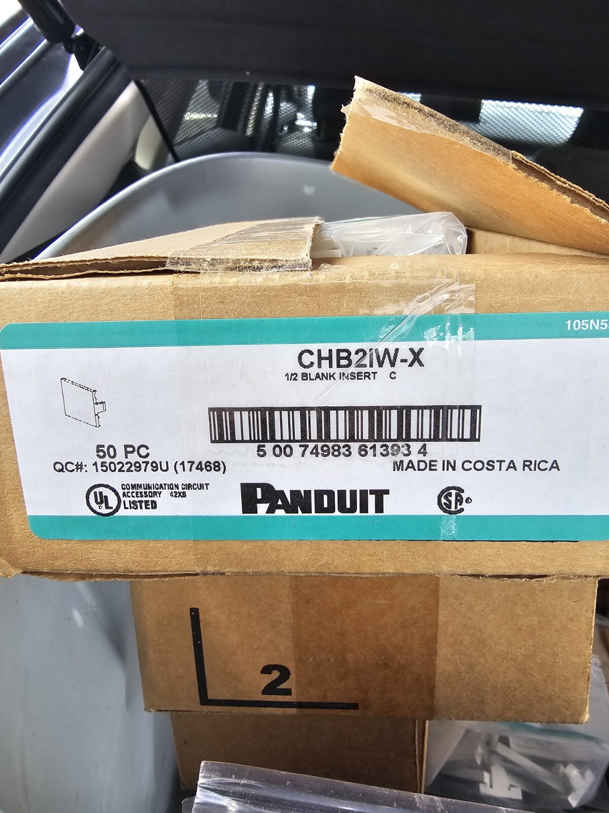 Panduit CHB2IW-X Mini Com 1/2 Blank Insert. Box of 50 pieces