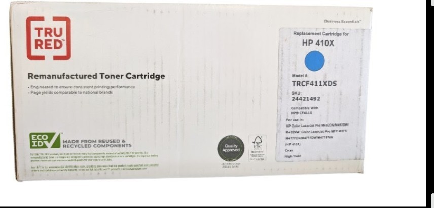 Tru Red Cyan Toner Cartridge High Yield Replacement for HP 410X