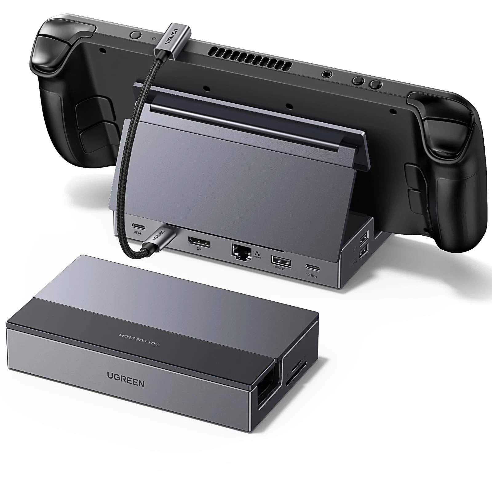 UGREEN Steam Deck Dock 9-in-1 USB C Docking Station with Foldable black