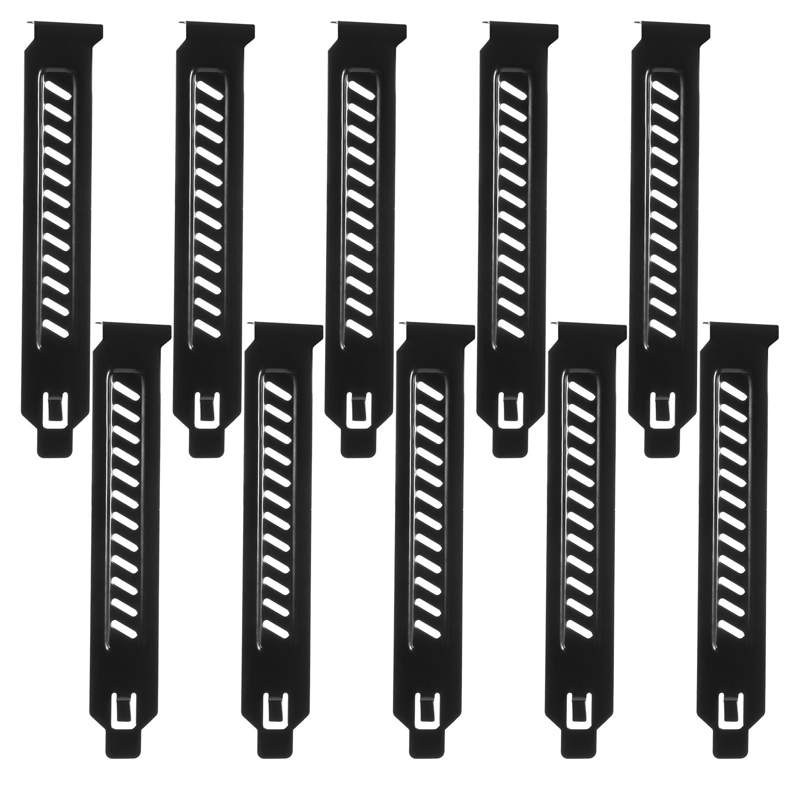 10 PCS PCI Slot Cover, Vented Covers for Computer Cases, Dust Black