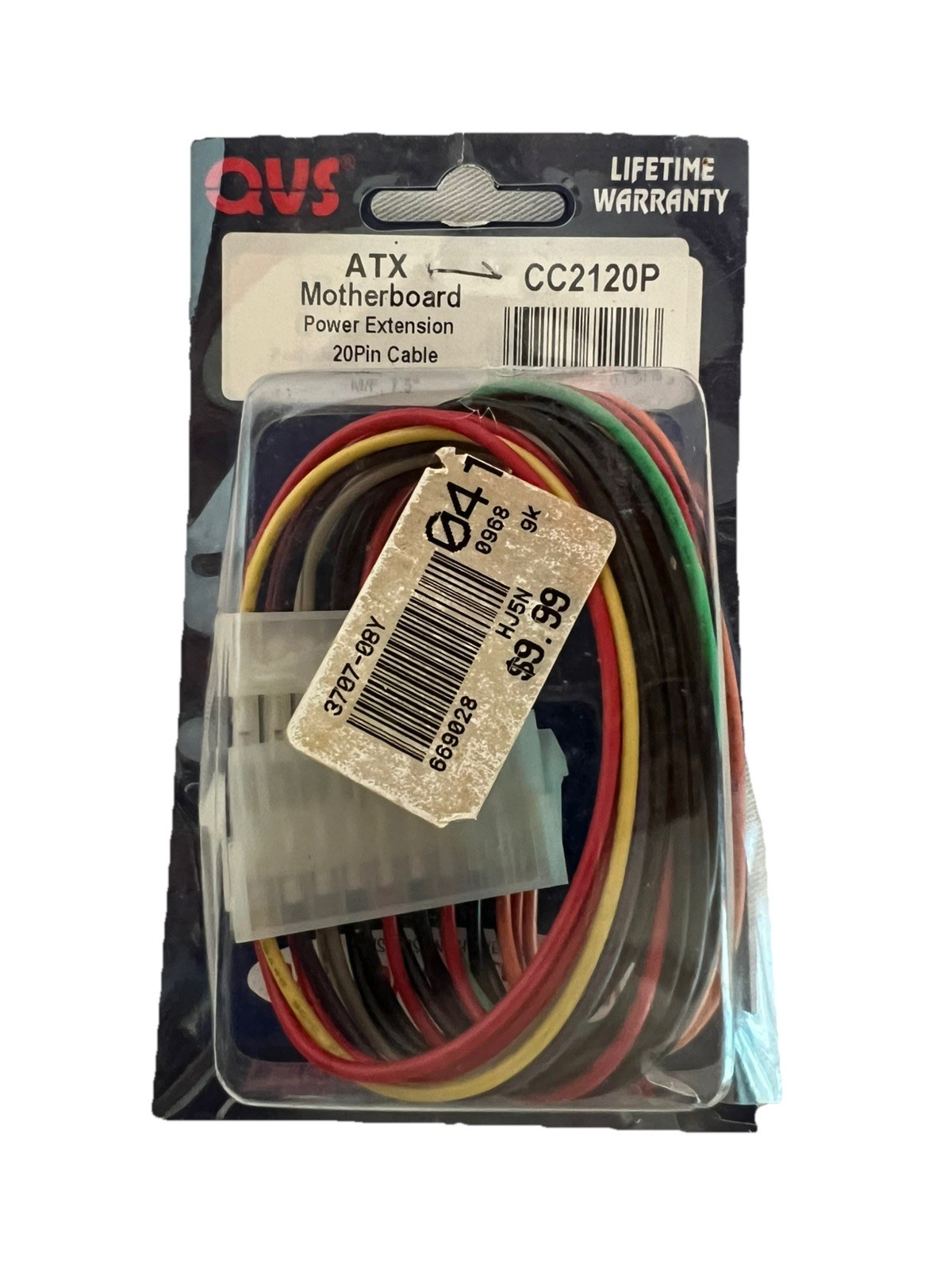 QVS ATX 20 Pin Motherboard Extension Cable M/F (7.5 inch, NOS) CC2120P NWT BOX