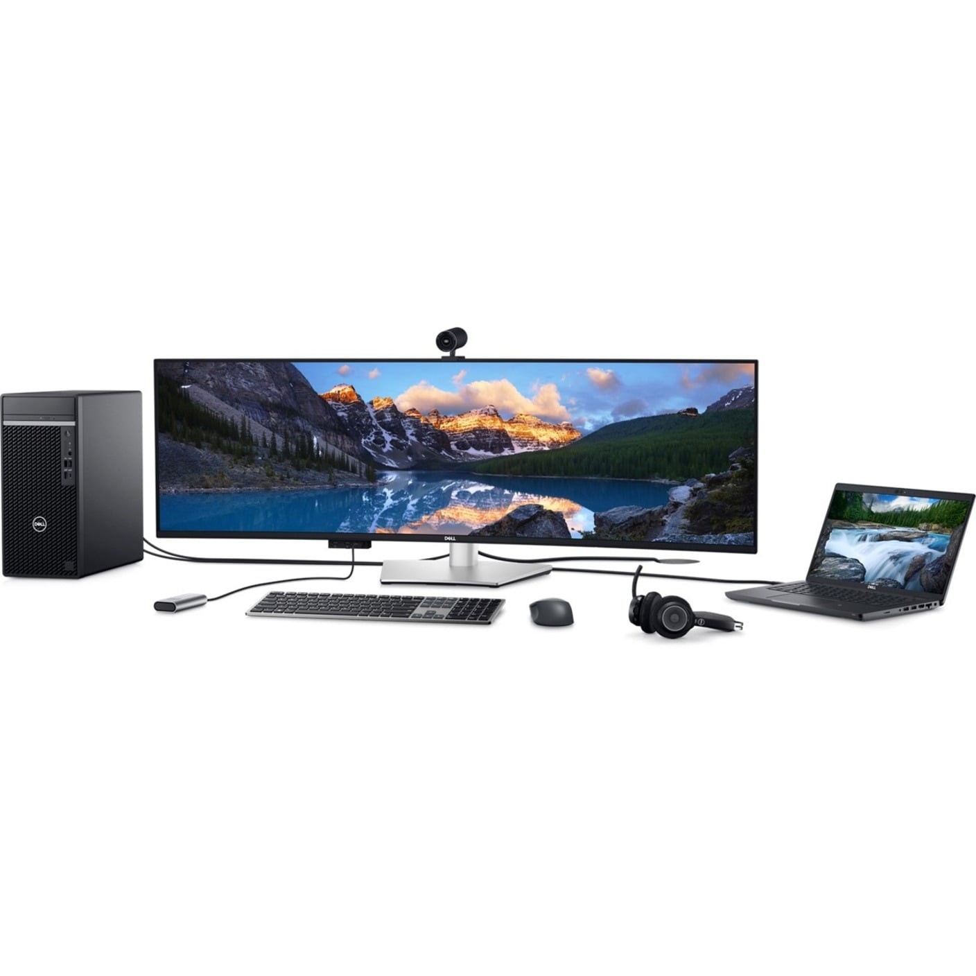 Dell UltraSharp 49" Curved Dual Quad HD IPS Black LCD Monitor, USB-C Hub,