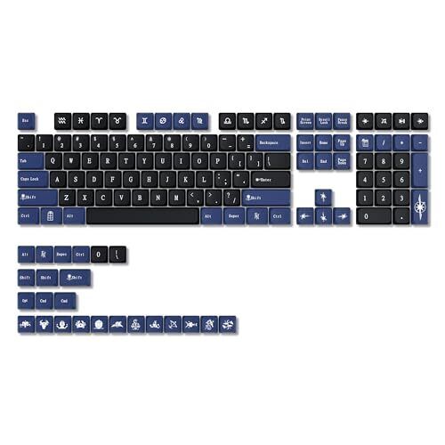 XVX Low Profile Keycaps PBT Dye Sub Keycaps Constellations Theme Black and Bl...