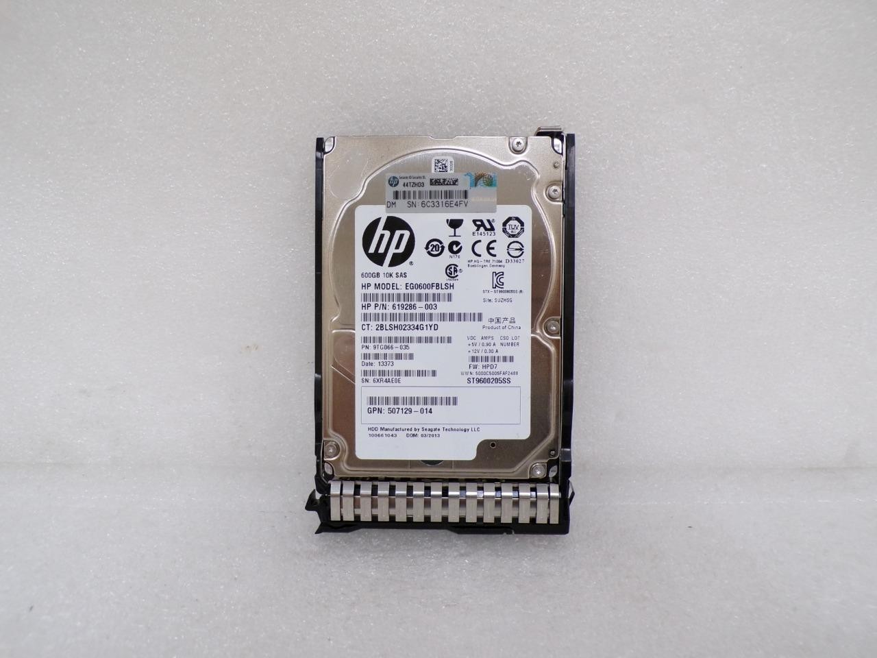 HP EG0600FBLSH ST9600205SS 600GB 10K RPM 2.5" SAS 6 Gbps HDD