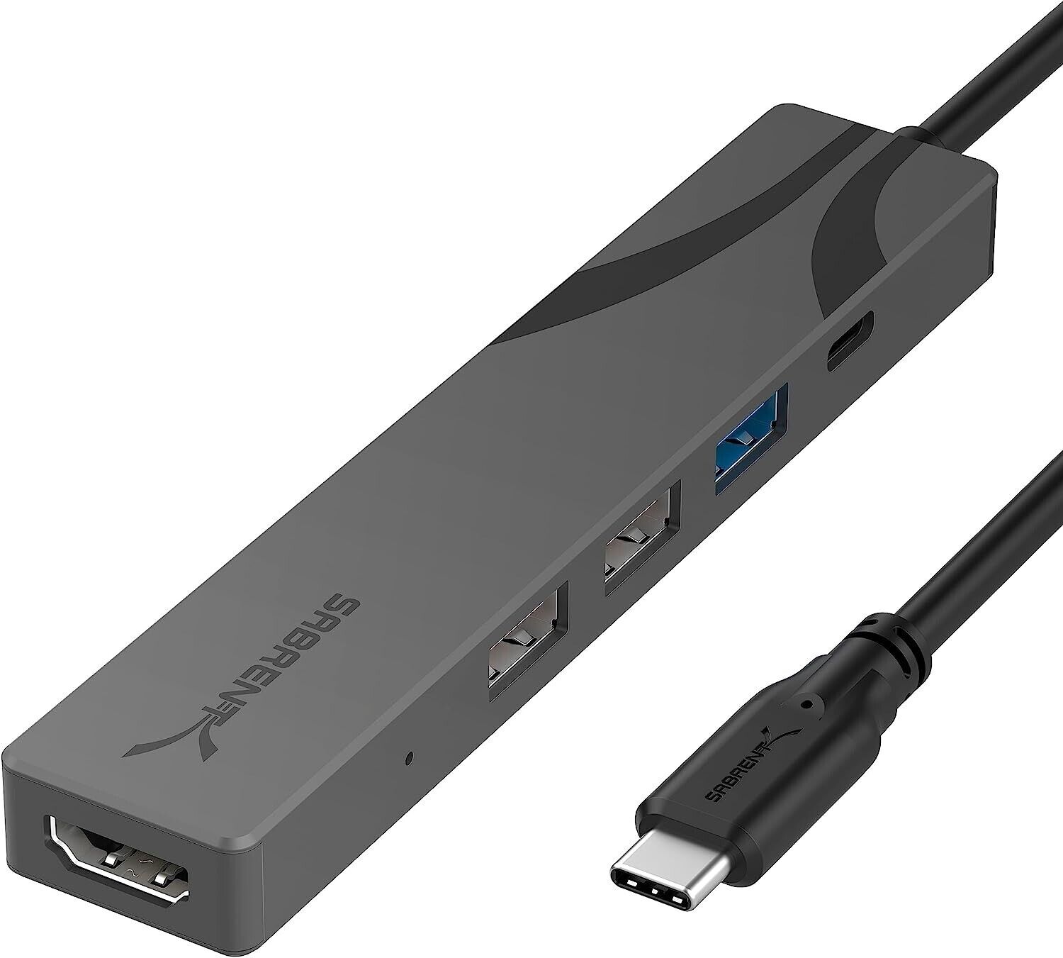 New - SABRENT Multi-Port USB-C Hub with Power Delivery and HDMI Out [HB-SHPU]