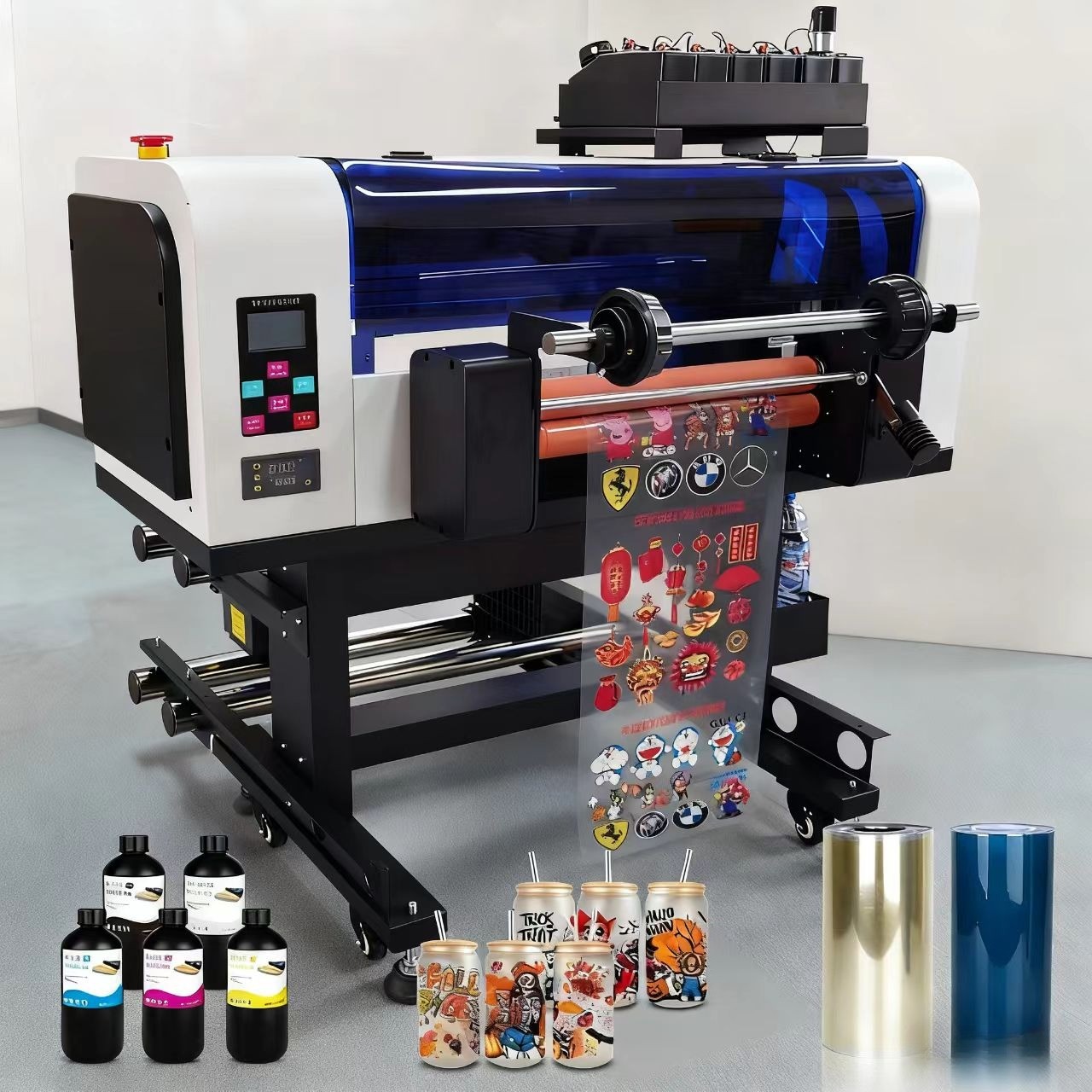 A3+ Automatic Dual XP600 Printhead UV DTF Printer for Automatic Cleaning Rollers