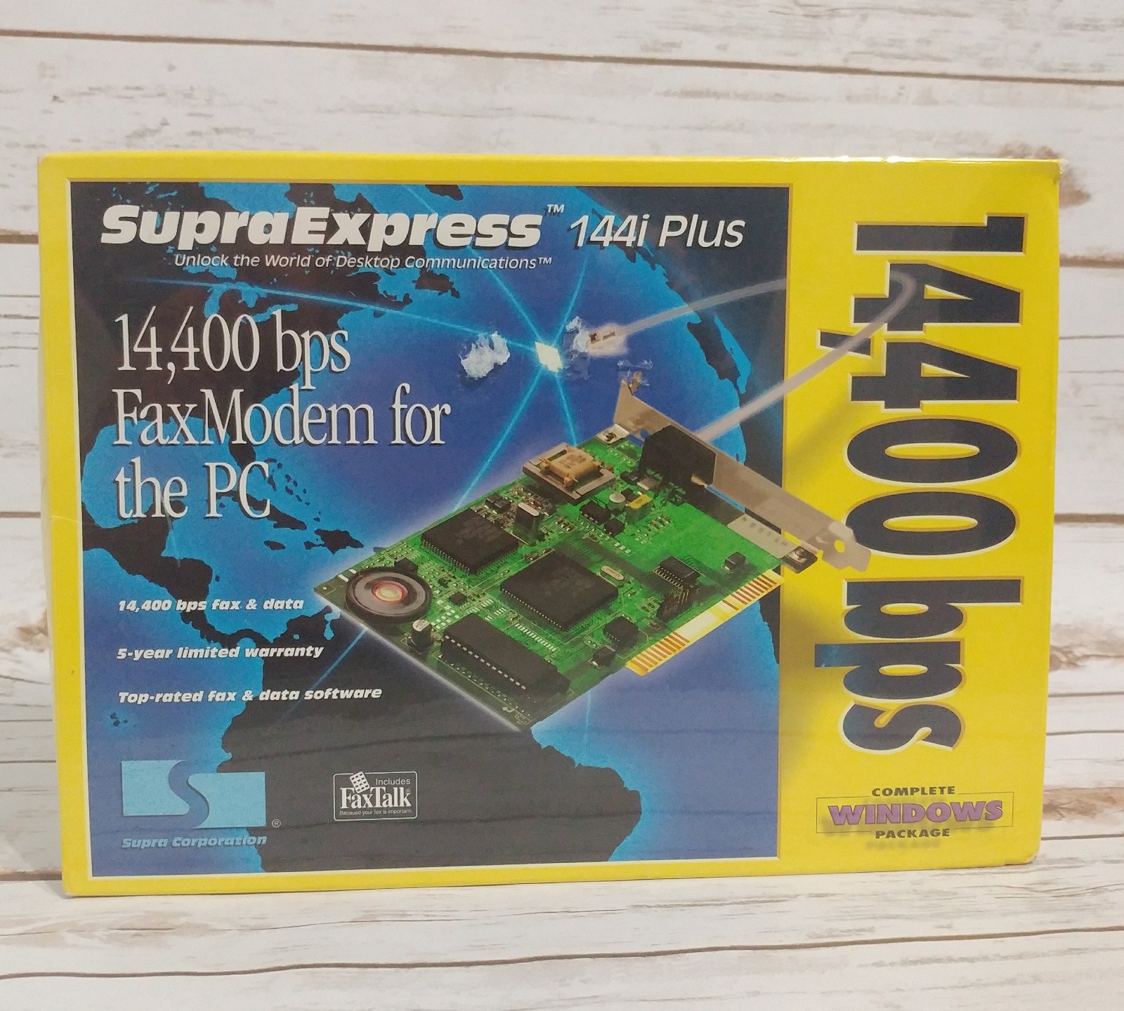 New in Packaging Supra Express 144iPlus 14,400 bps Fax Modem for PC