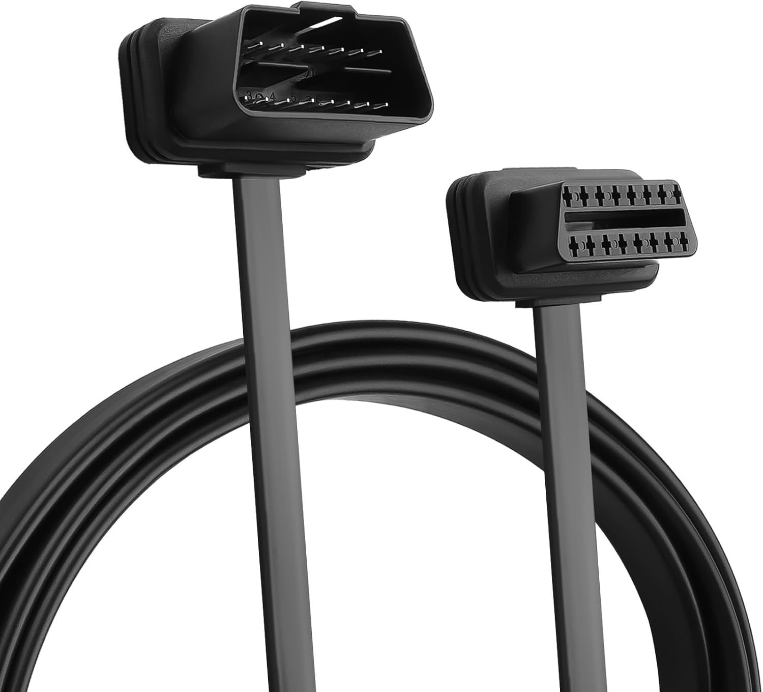 OBD Slim Extension Cable,16 Pin OBD2 Male to 90-degree 16-pin Male Connector