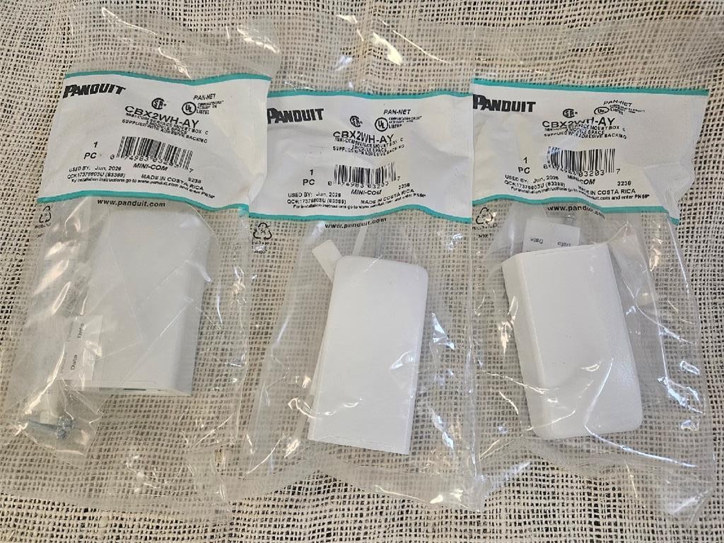 PACK OF 3 NEW PANDUIT PAN-NET CBX2WH-AY MINI-COM SURFACE MOUNT BOX C 2 MODULE SP