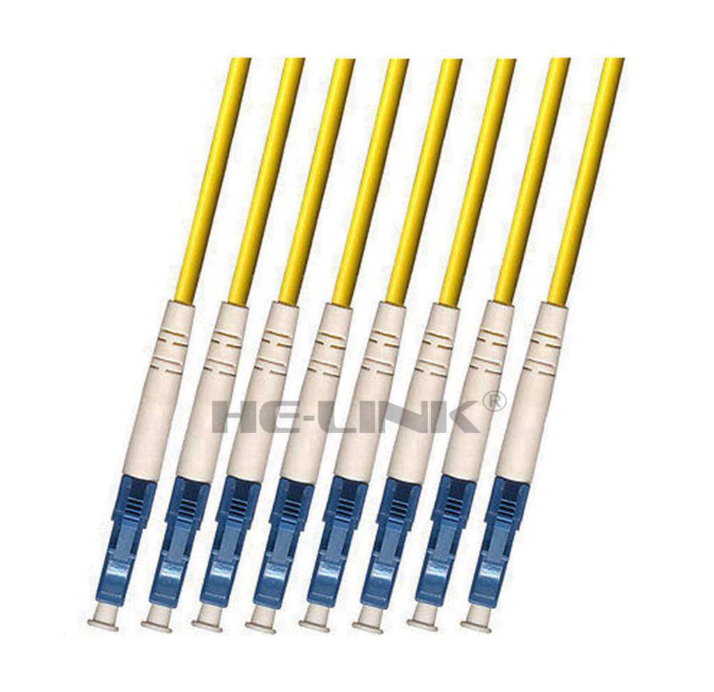 50M LC-LC Indoor Armored Singlemode 8 Strands Fiber Patch Cord Cable