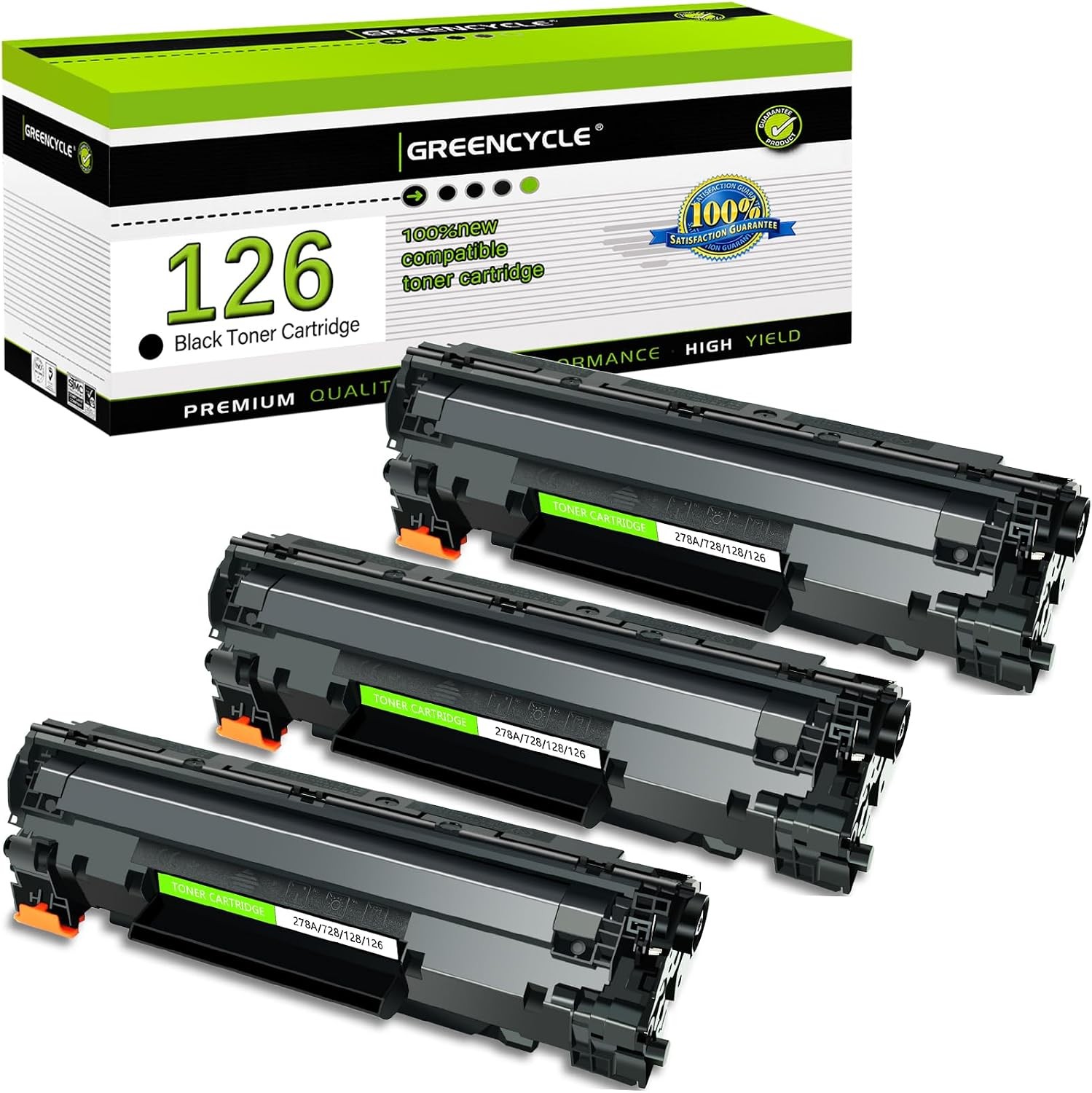 3PK CRG126 Toner Cartridge For Canon 126 Imageclass LBP6200d LBP6230dw Printer