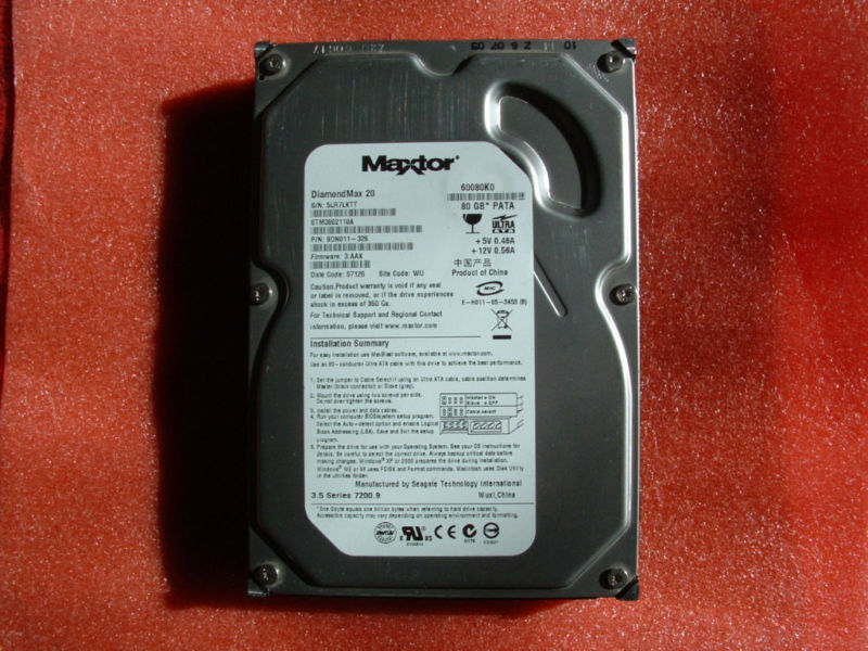 Maxtor STM3802110A DiamondMax 20 UATA-100 7200 RPM 80GB PATA