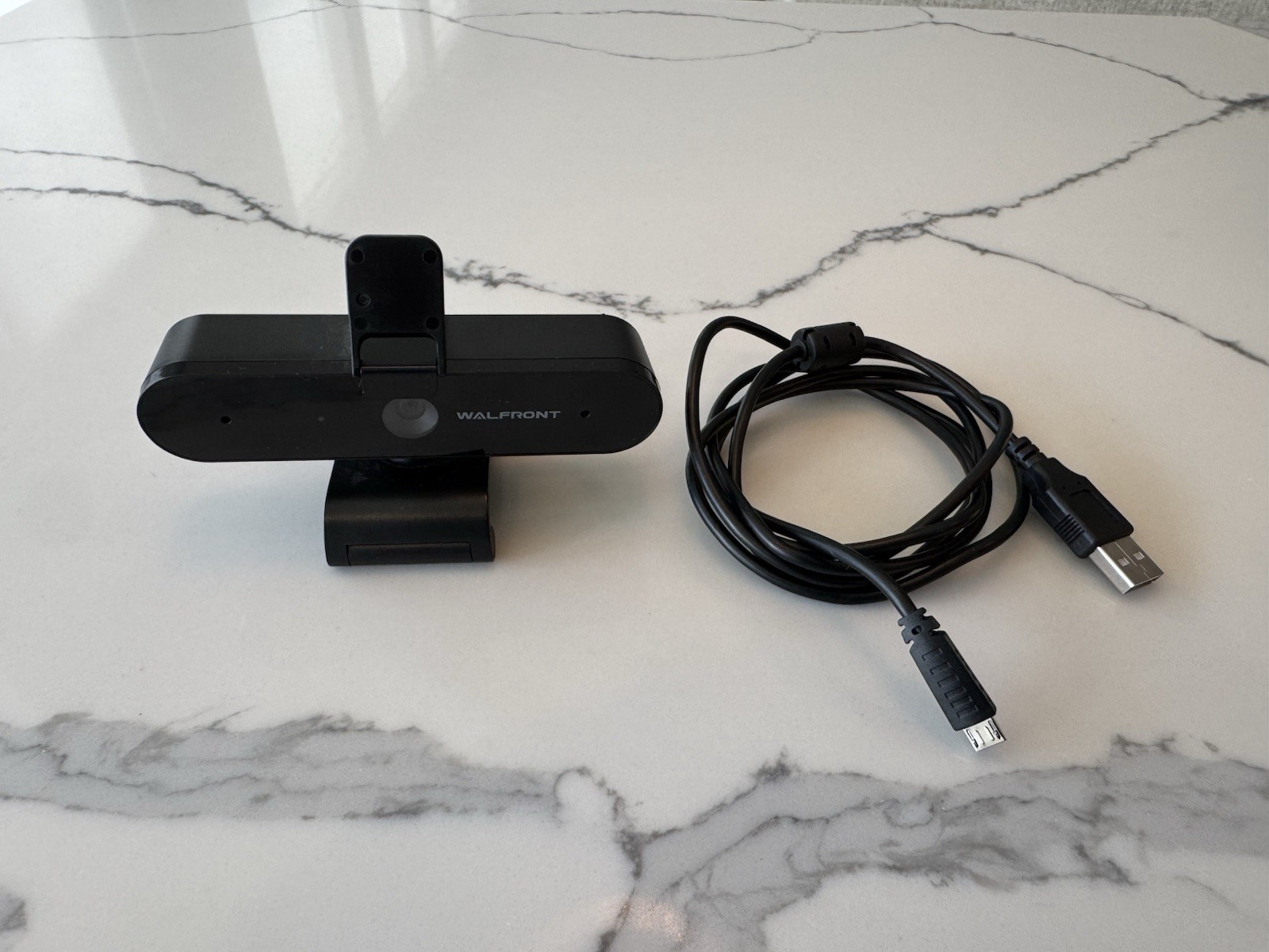 WALFRONT USB Webcam Black Computer Camera with Clip and Cable, Model WALFRONT