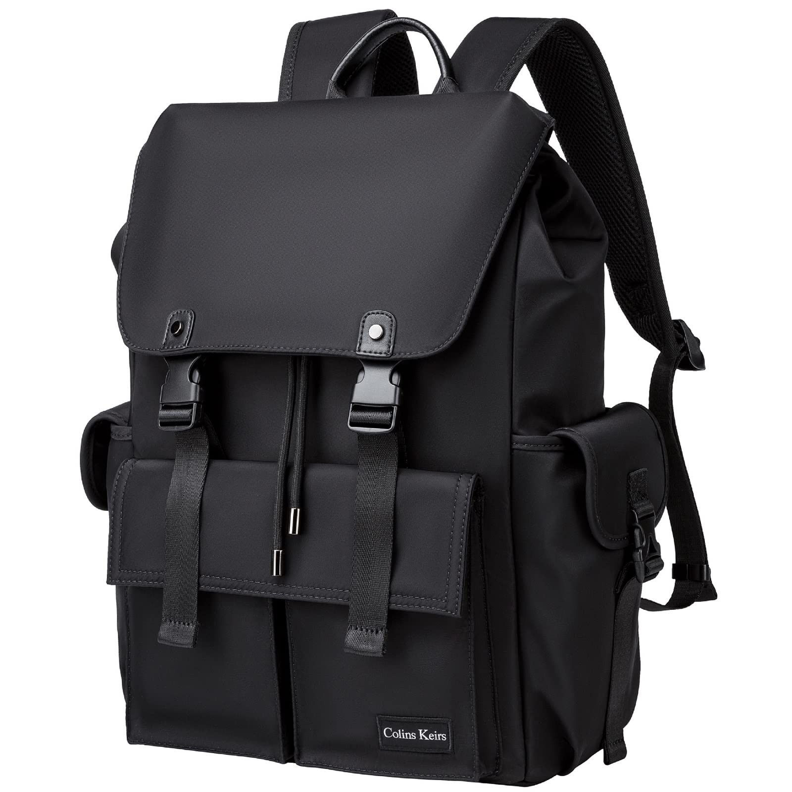 Black Backpack for Men, 16 Inch Laptop Backpack for Travel | Slim, Waterproof...
