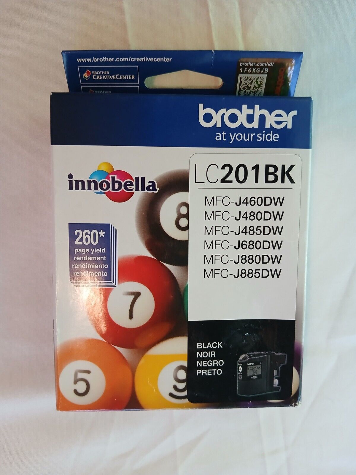 Brother Genuine Standard Yield Black Ink Cartridge, LC201BK, Replacement NEW