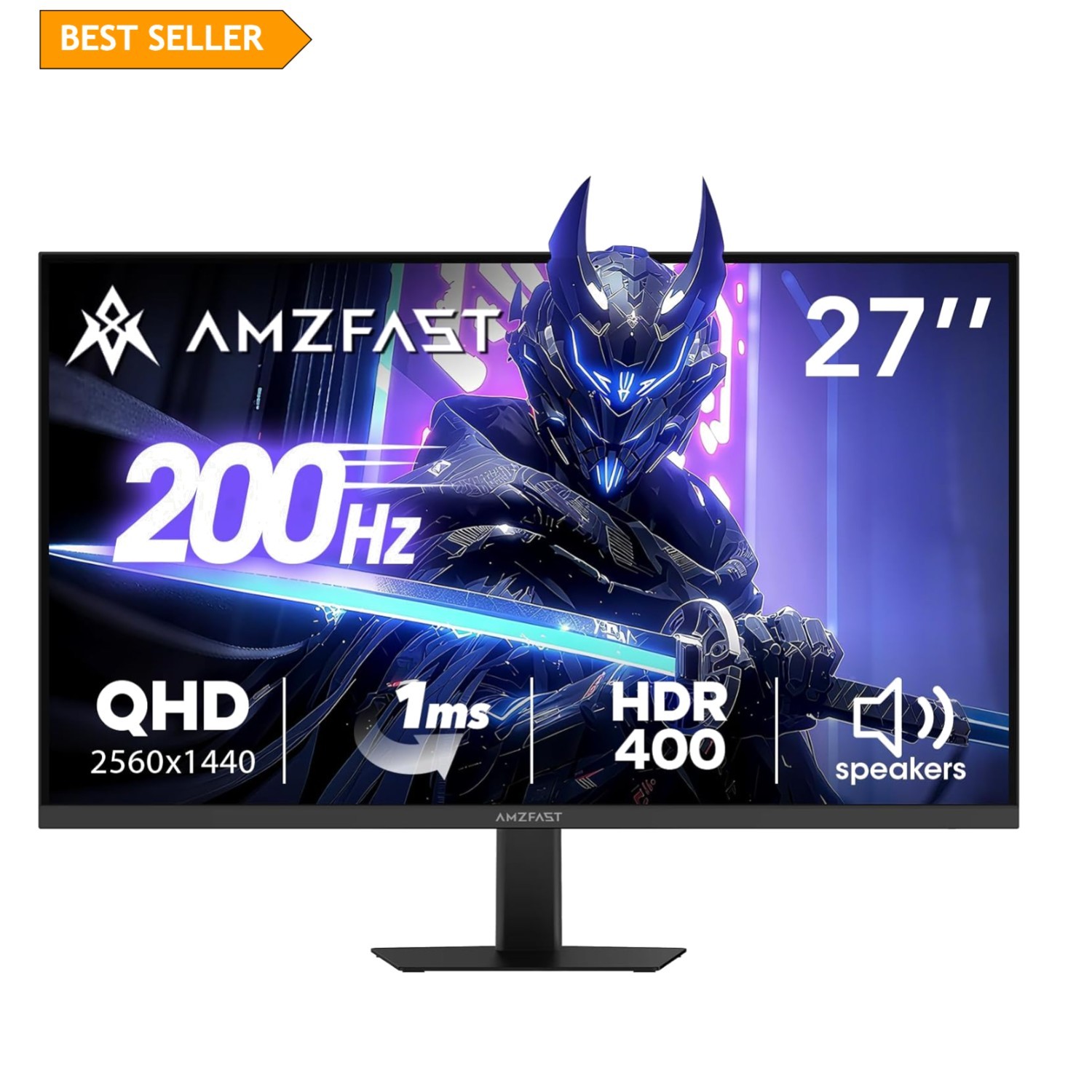 27'' Fast IPS Monitor: 2560x1440, 200Hz Refresh Rate, Eye Care & Built-in Audio