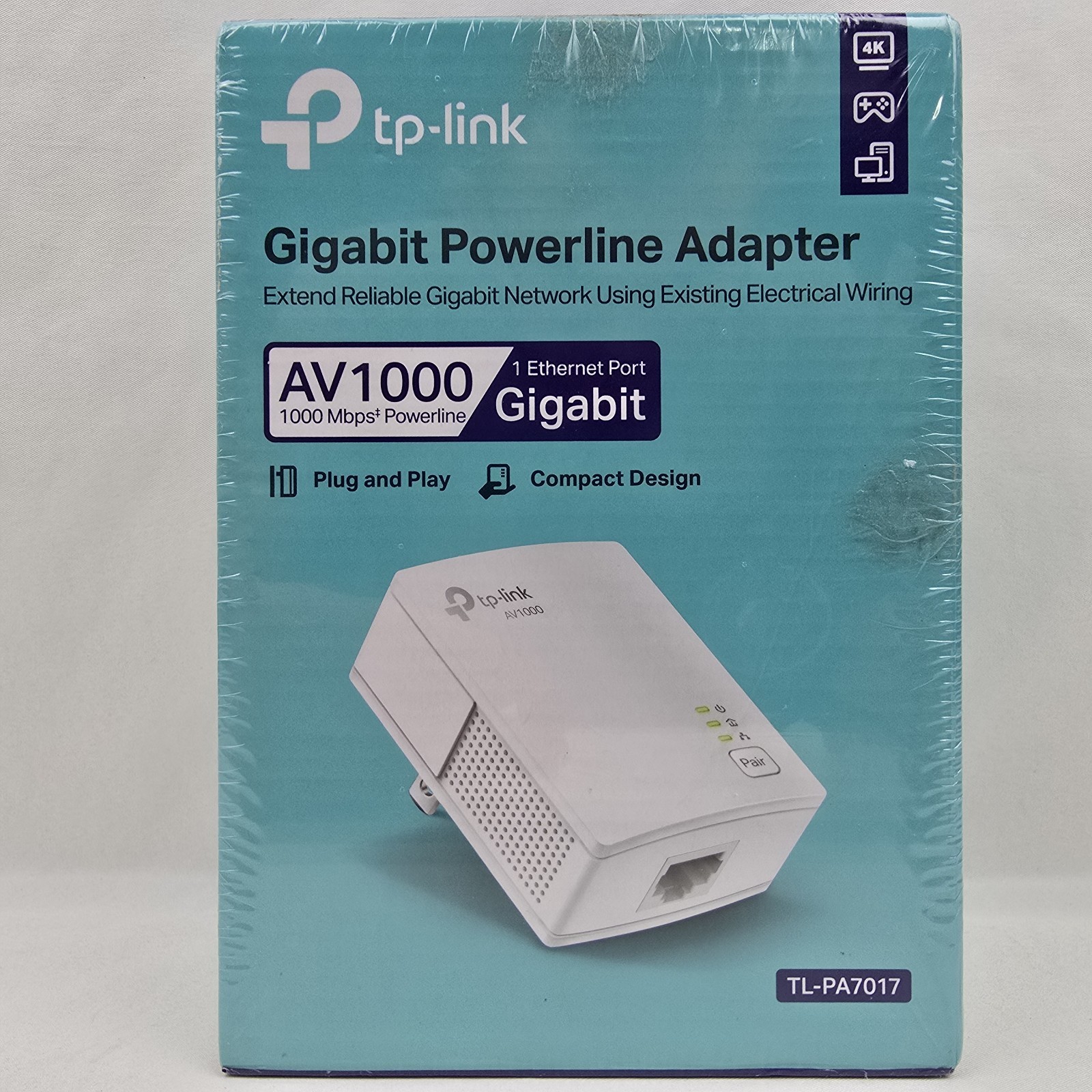 TP-Link Gagabit Powerline Adapter AV1000 Nano Size - White Compact TL-PA7017
