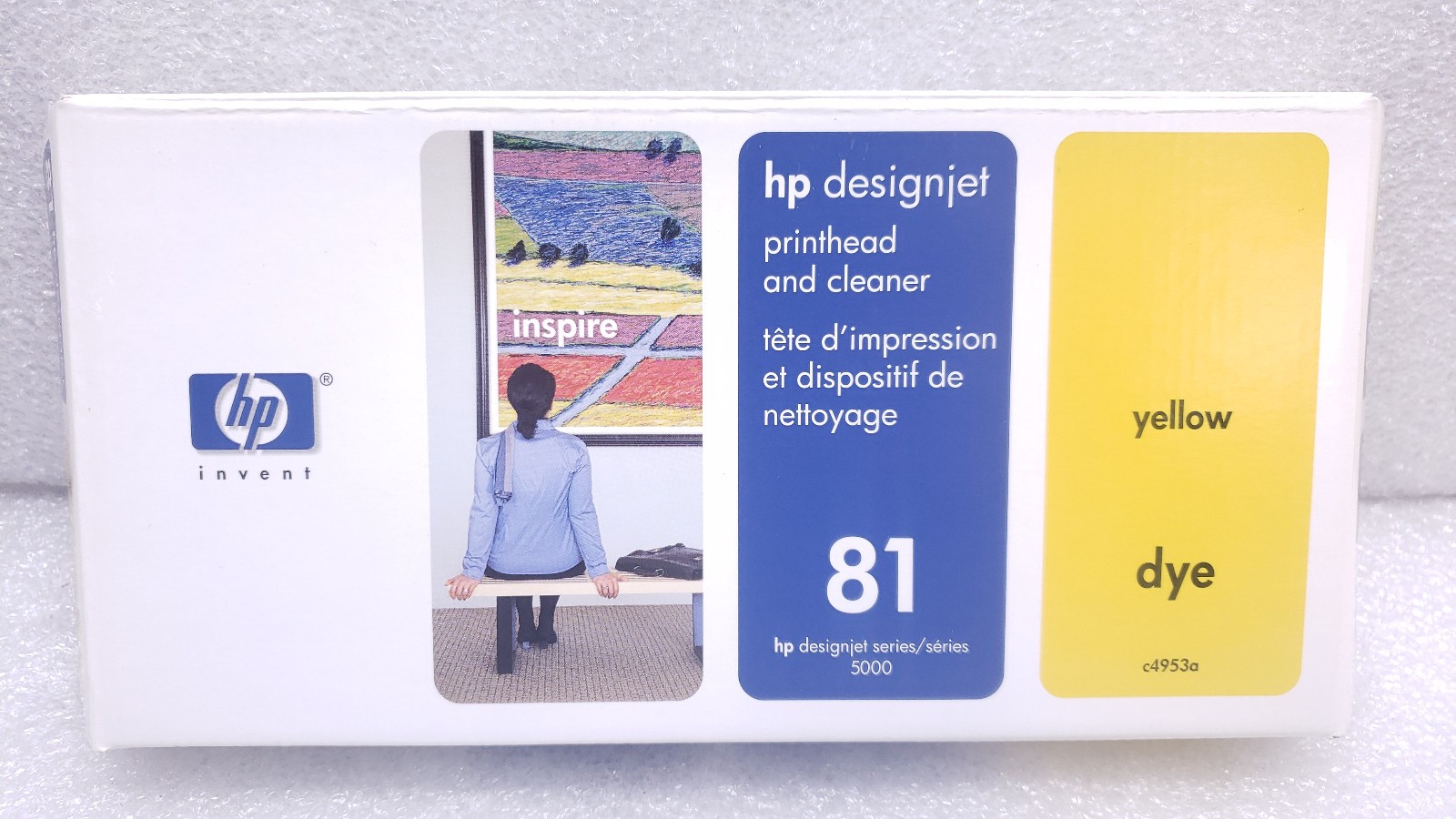 NEW HP 81 DesignJet Printhead & Printhead Cleaner Yellow C4953A #99
