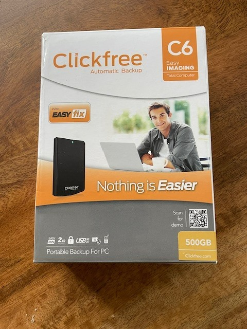 Clickfree Automatic Backup C6 For PC Computer Portable 500GB Storage NEW