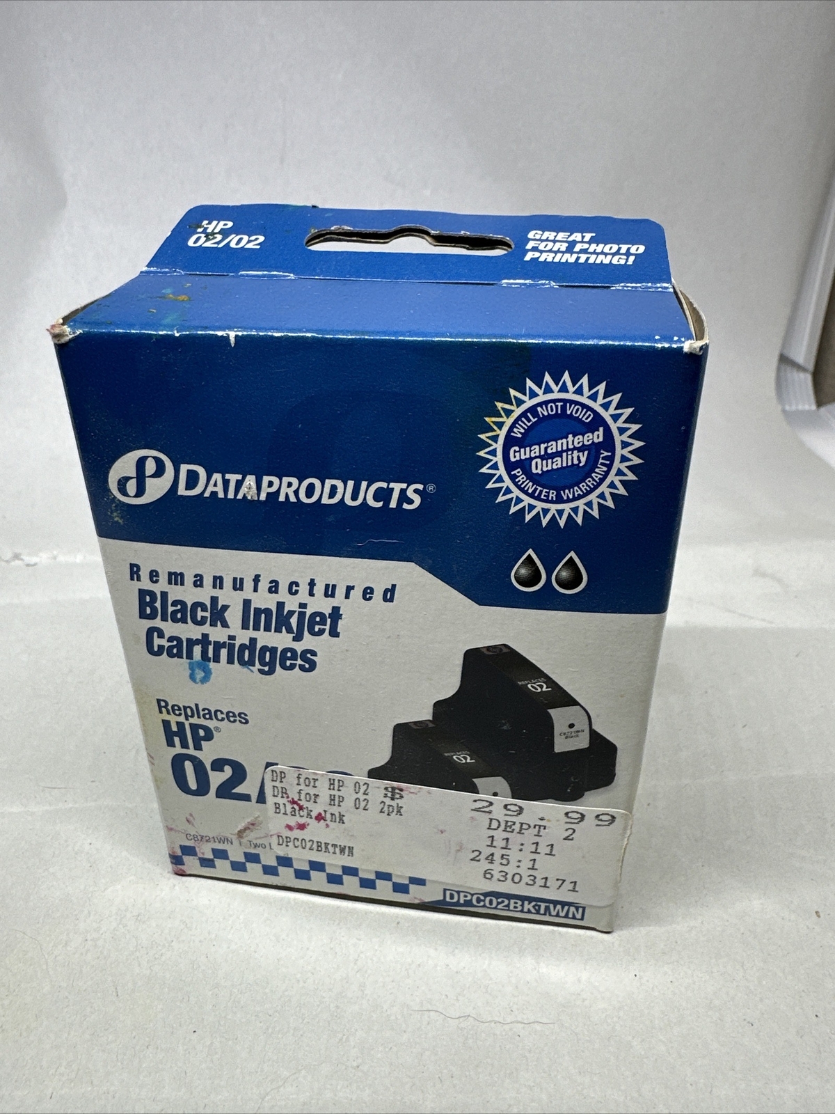 Dataproducts DPC02BKTWNRemanufactured Ink Cartridge Replacement for HP #02 - Blk
