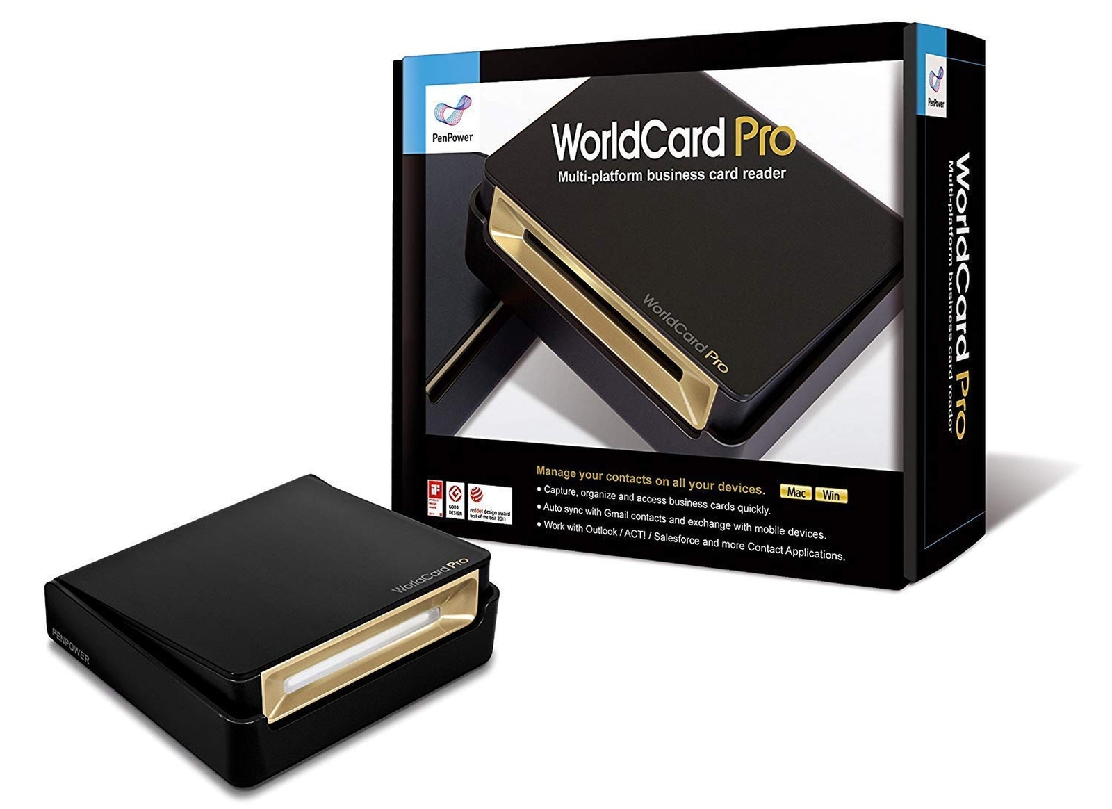 PenPower WorldCard Pro Business Card Scanner (Win/Mac) Black