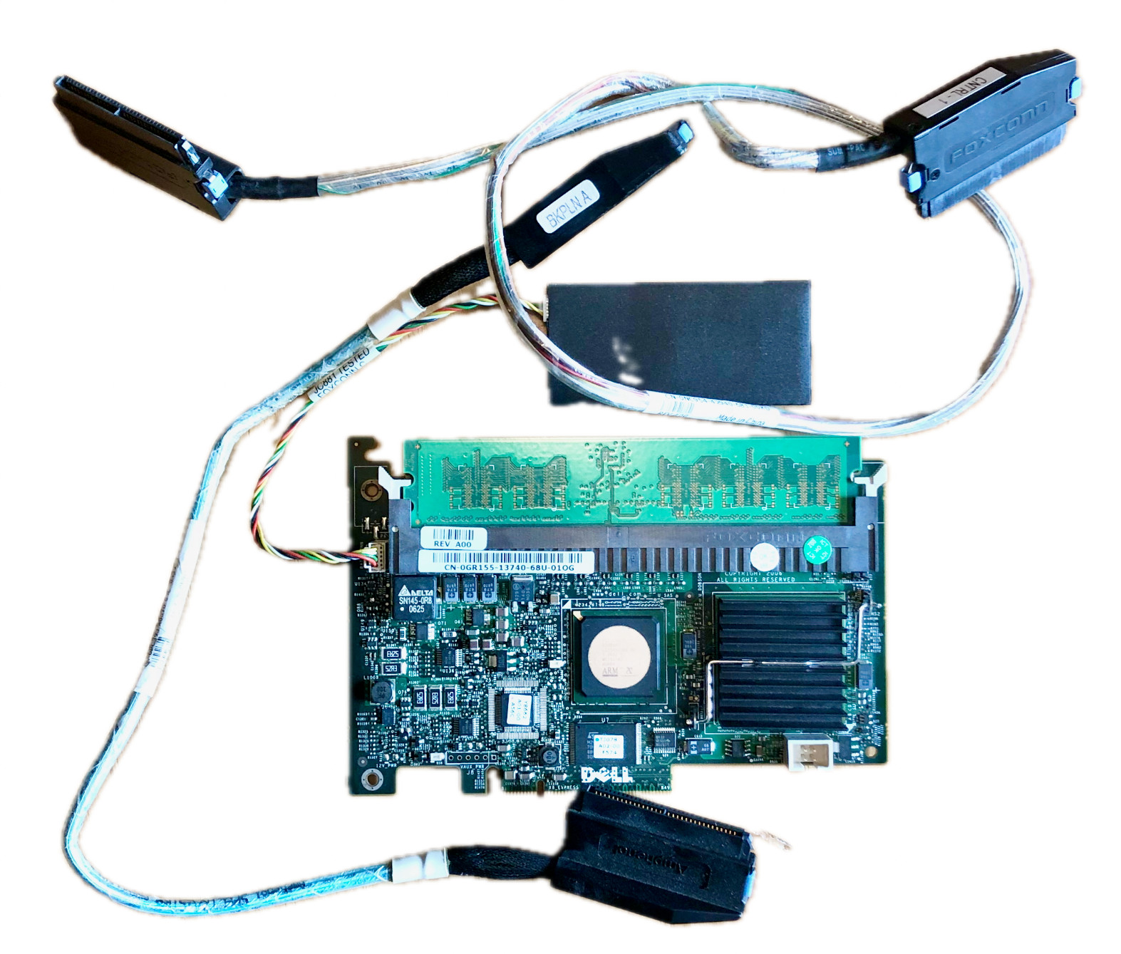 Dell PowerEdge 2900 PERC 5I SAS SATA RAID Controller Card 256MB Battery Cables