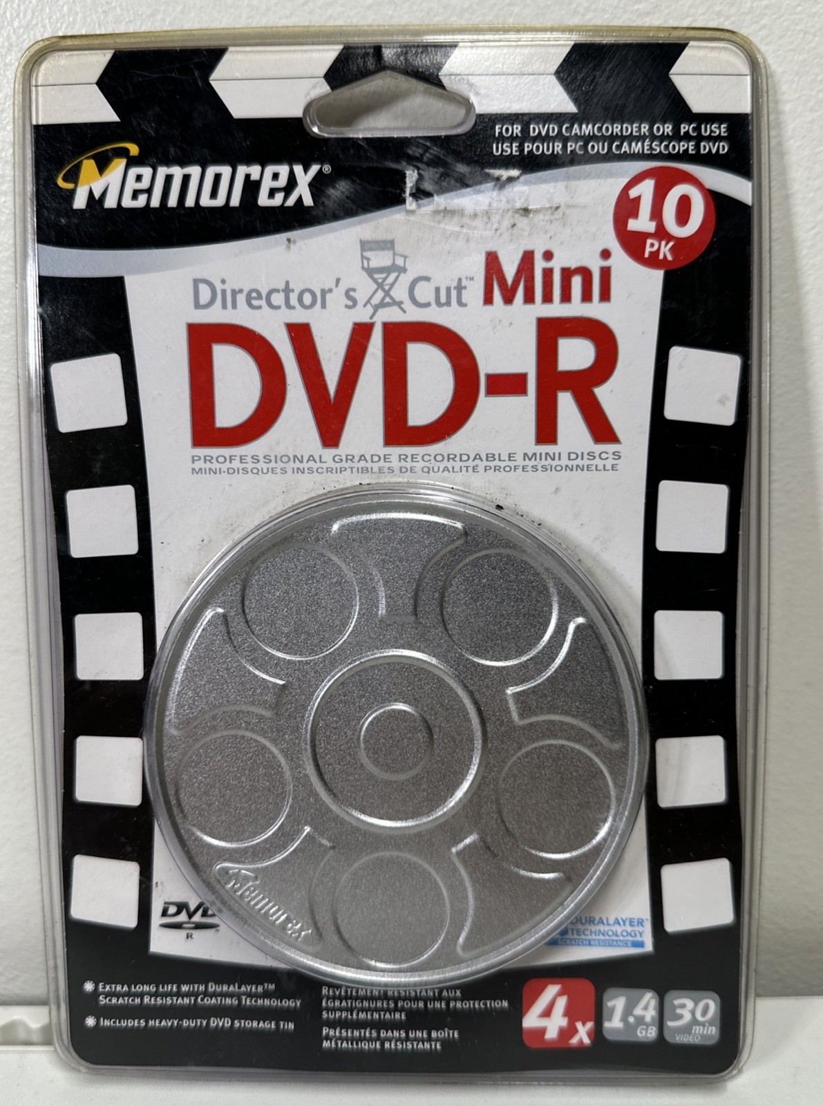 Memorex Directors Cut DVD+R 4x 1.4GB 30min Video 10 Pack in a tin Brand New