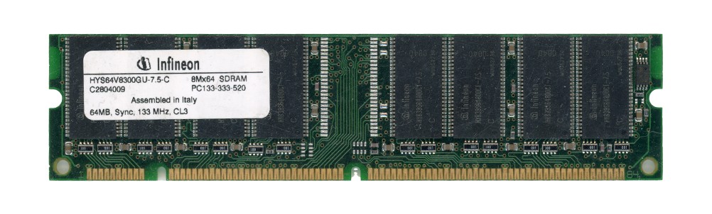 MEMORY INFINEON 64MB SDRAM 133MHz PC133 HYS64V8300GU-7.5-C Non-ECC