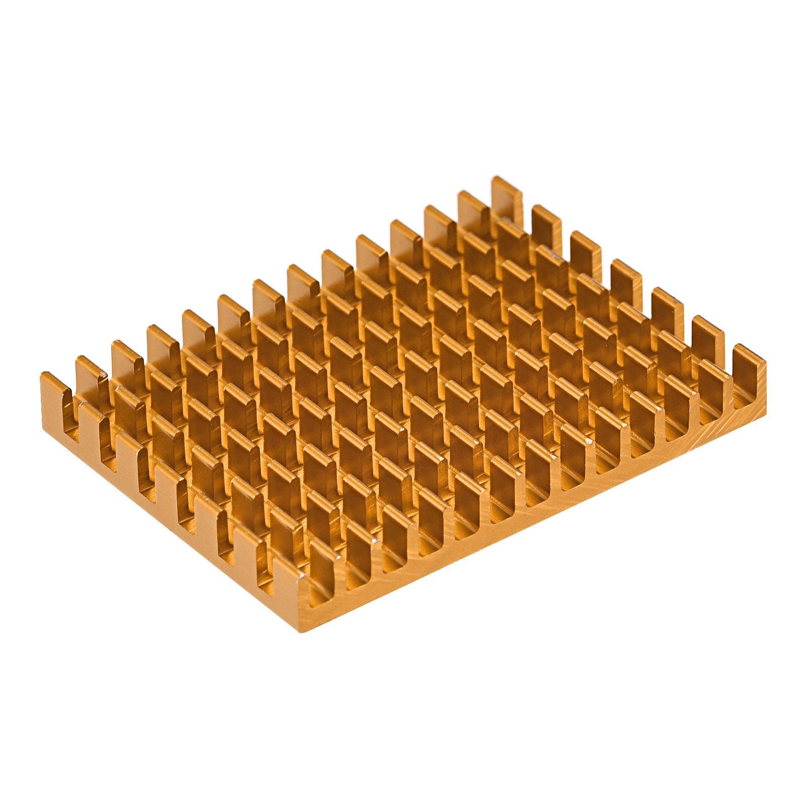 Electronic Radiator Aluminium Heatsink 30x40x5mm Gold Tone Pack of 6