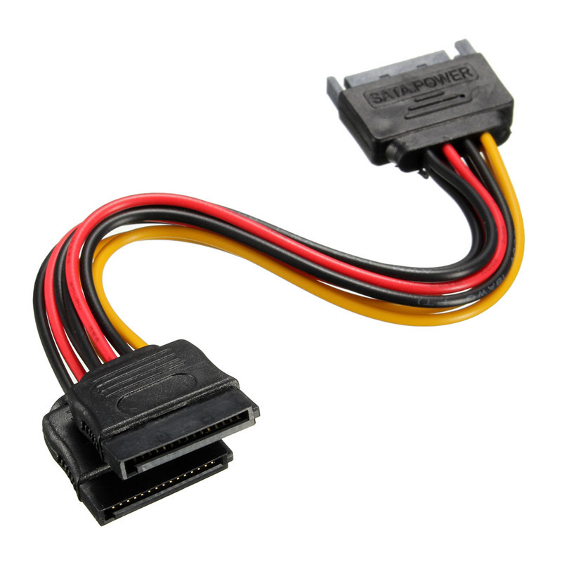 5 Bulk Pack SATA power splitter Y cable adapter 1 male 2 female connectors