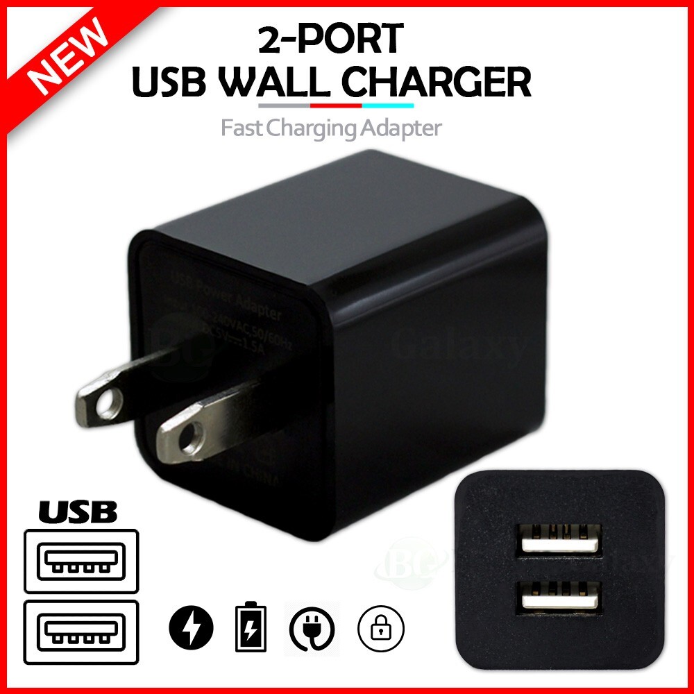 2-Port Dual USB Wall Rapid Charger Adapter for Amazon Fire HD 10/10 Plus (2021)