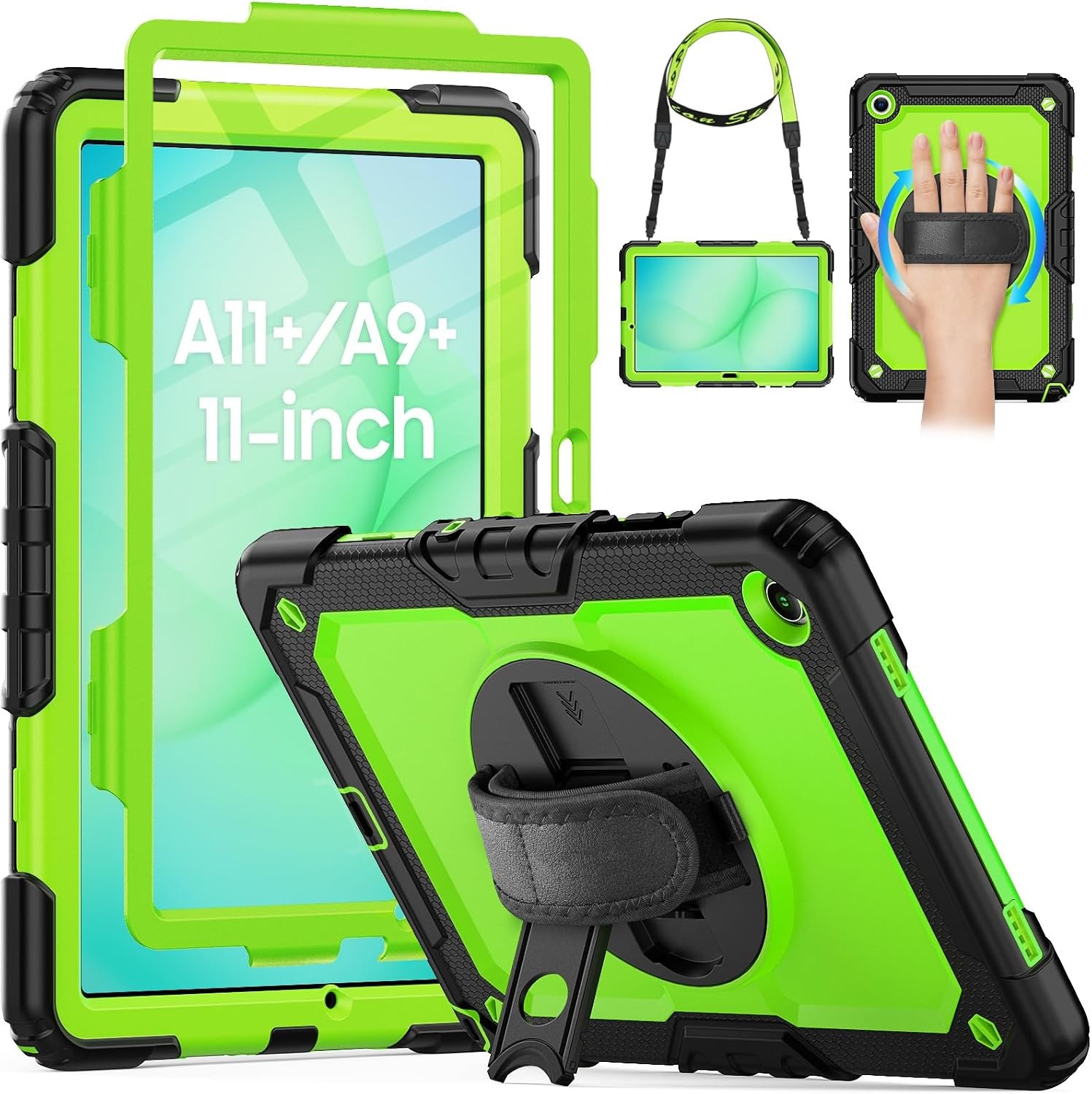 Protective Case for Samsung Galaxy Tab A11+ Plus/A9+ 11 Inch, Shockproof Green