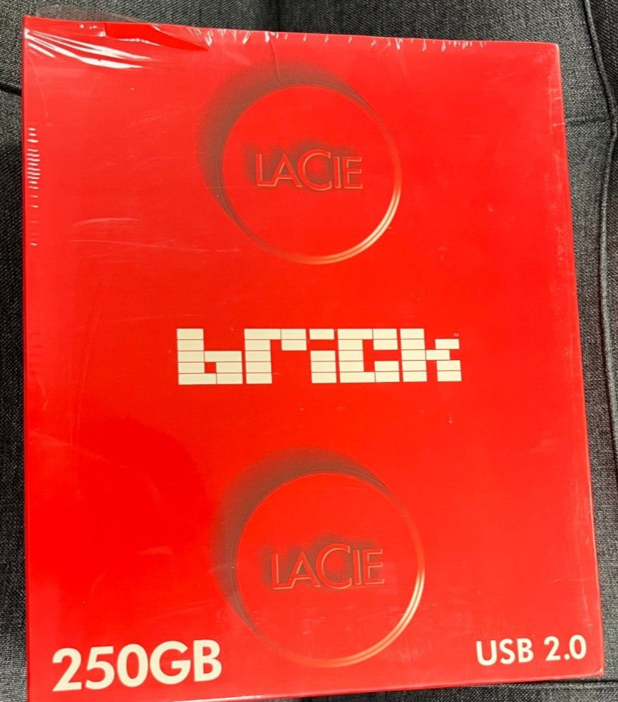 LaCie Brick 250GB Desktop Hard Drive USB 2.0 Model#301062U Red Brand-New RARE