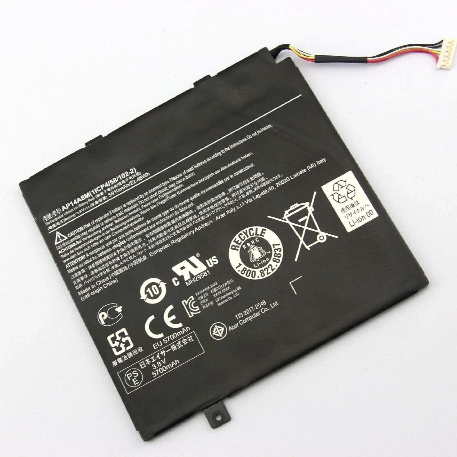 Genuin AP14A4M AP14A8M battery for Acer Aspire Switch 10 SW5-011 SW5-012 5930mah