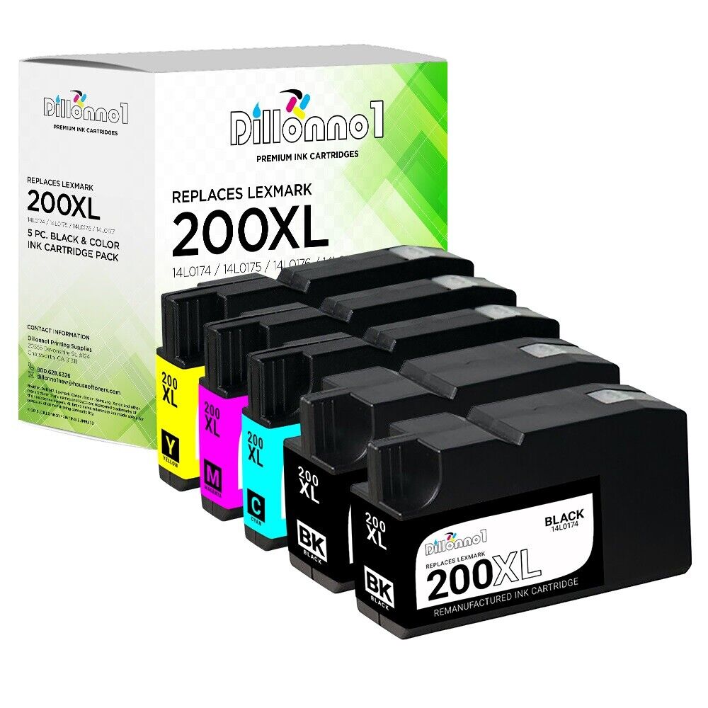 5pk For Lexmark #200 XL Ink Combo For OfficeEdge Pro4000 Pro5500 Pro5500t Series