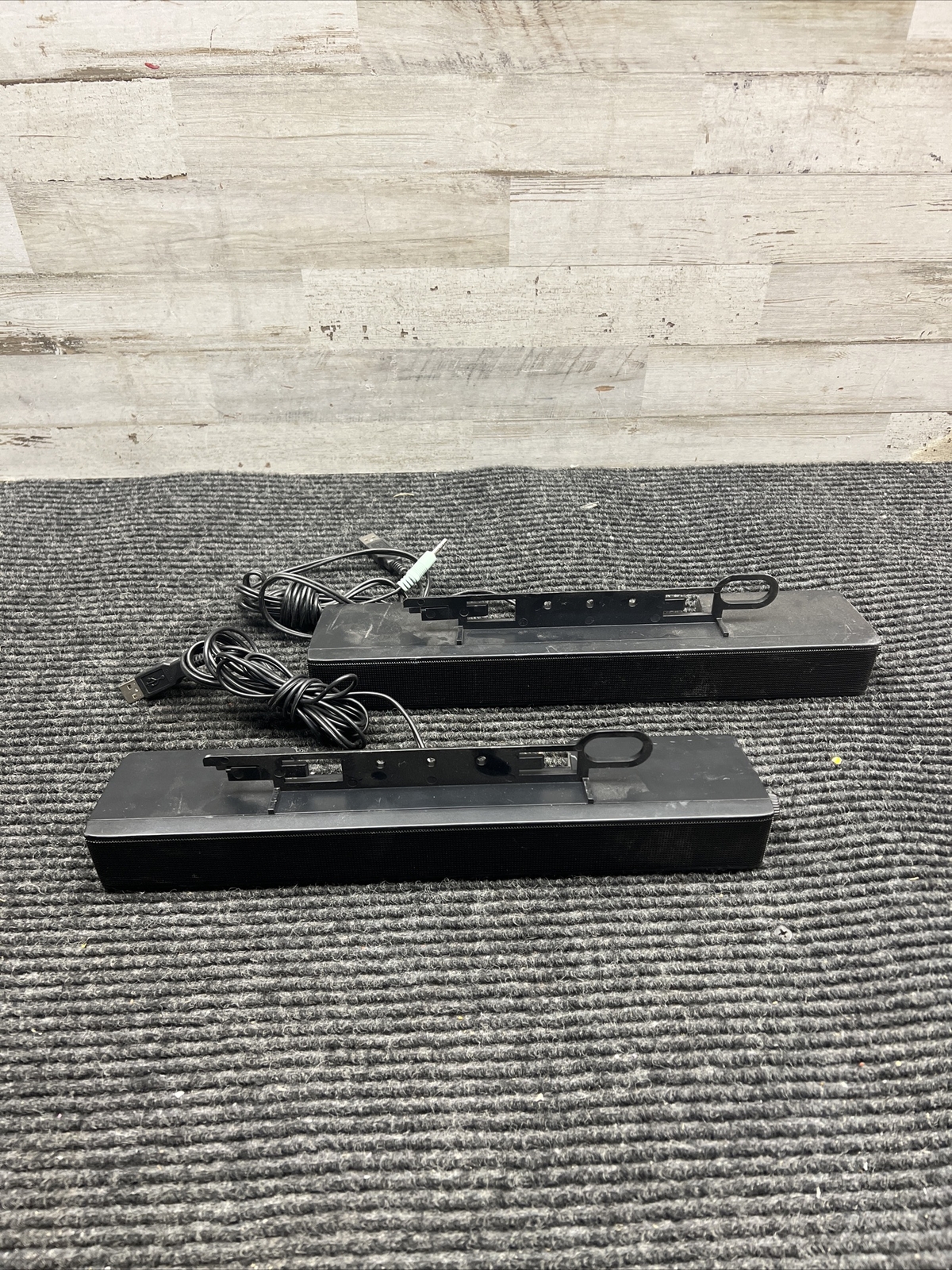 Used Lot of 2 HP LCD Speaker Sound Bar OP-090003 531565-001 Wired USB Powered