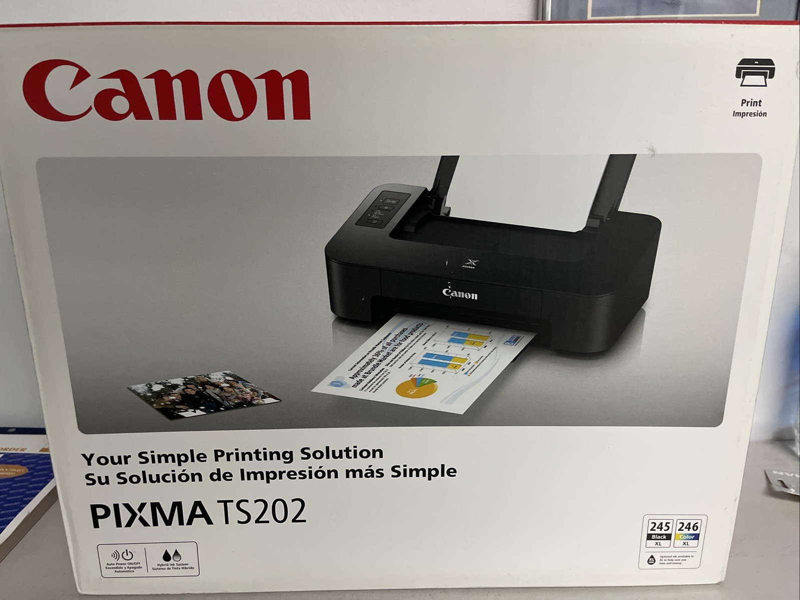Canon PIXMA TS202 Color Inkjet Photo Printer Brand New In Box 2319C002