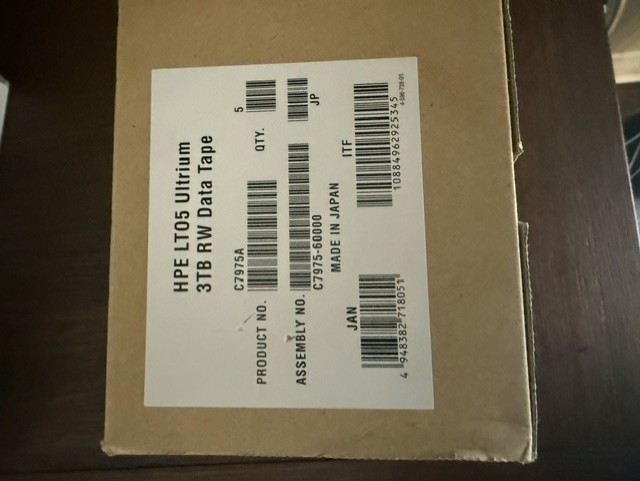 HPE LTO5 ultrium 3tb rw data tape