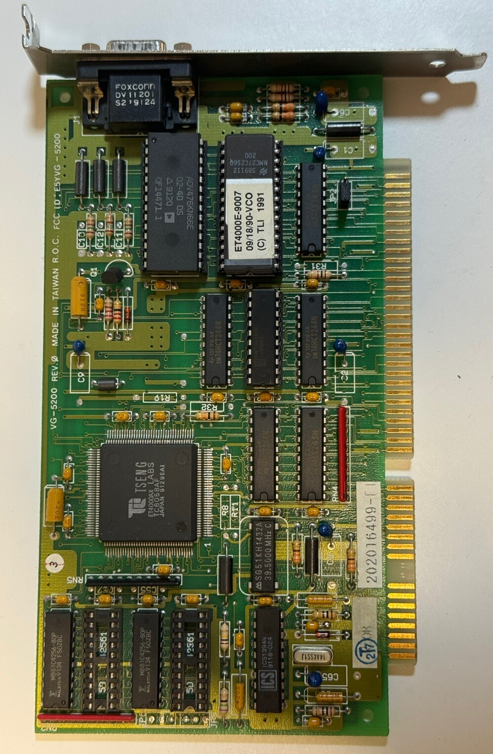 💻 Vintage IBM VGA VG-5200  Tseng ET4000AX  256 KB Graphics Card Working