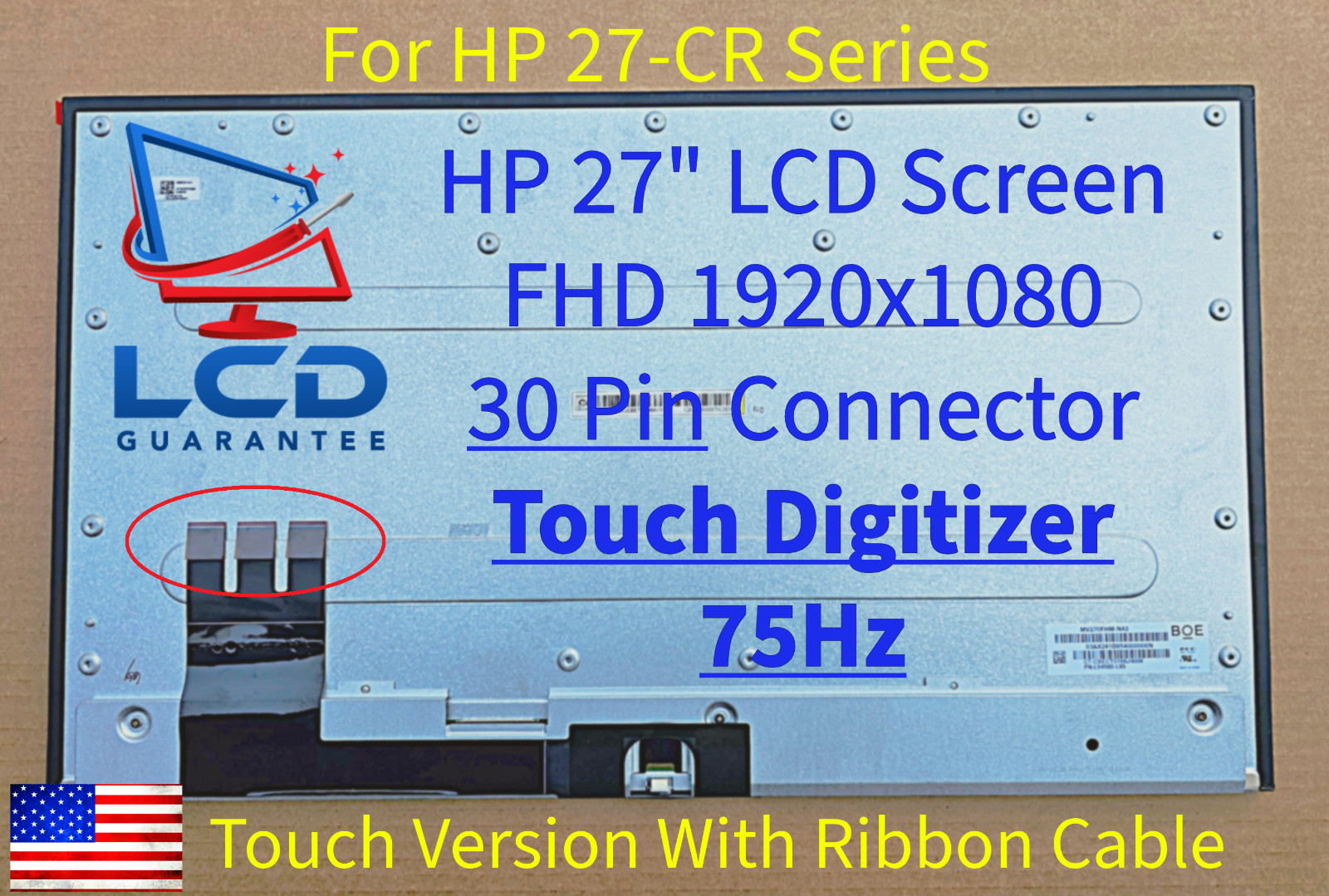 HP 27-CR M270HAN01.6 27" FHD Touch LCD Screen Replacement N26035-AA0 N55390-281