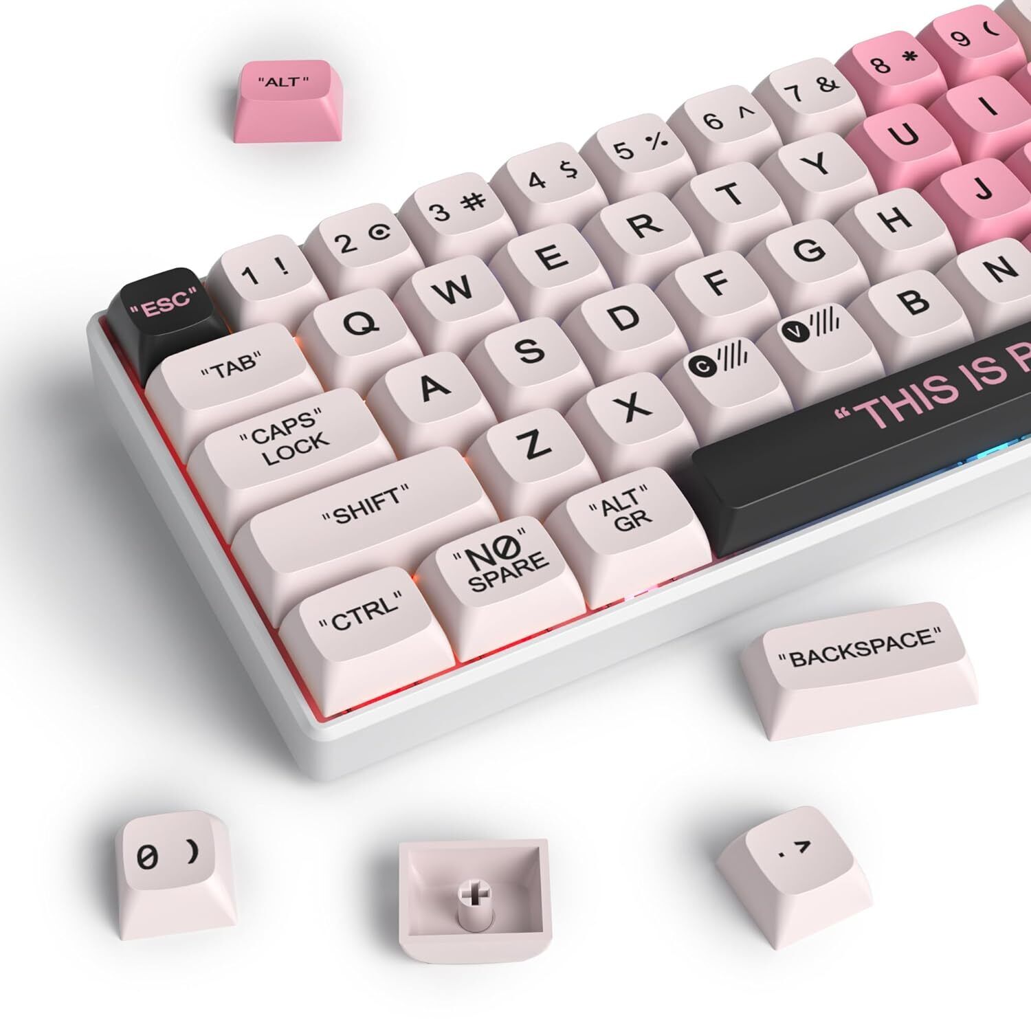 Cute Pbt Xda Keycaps 144 Keys Pink Heart Custom Keycaps 75 Percent Keyboard Ke
