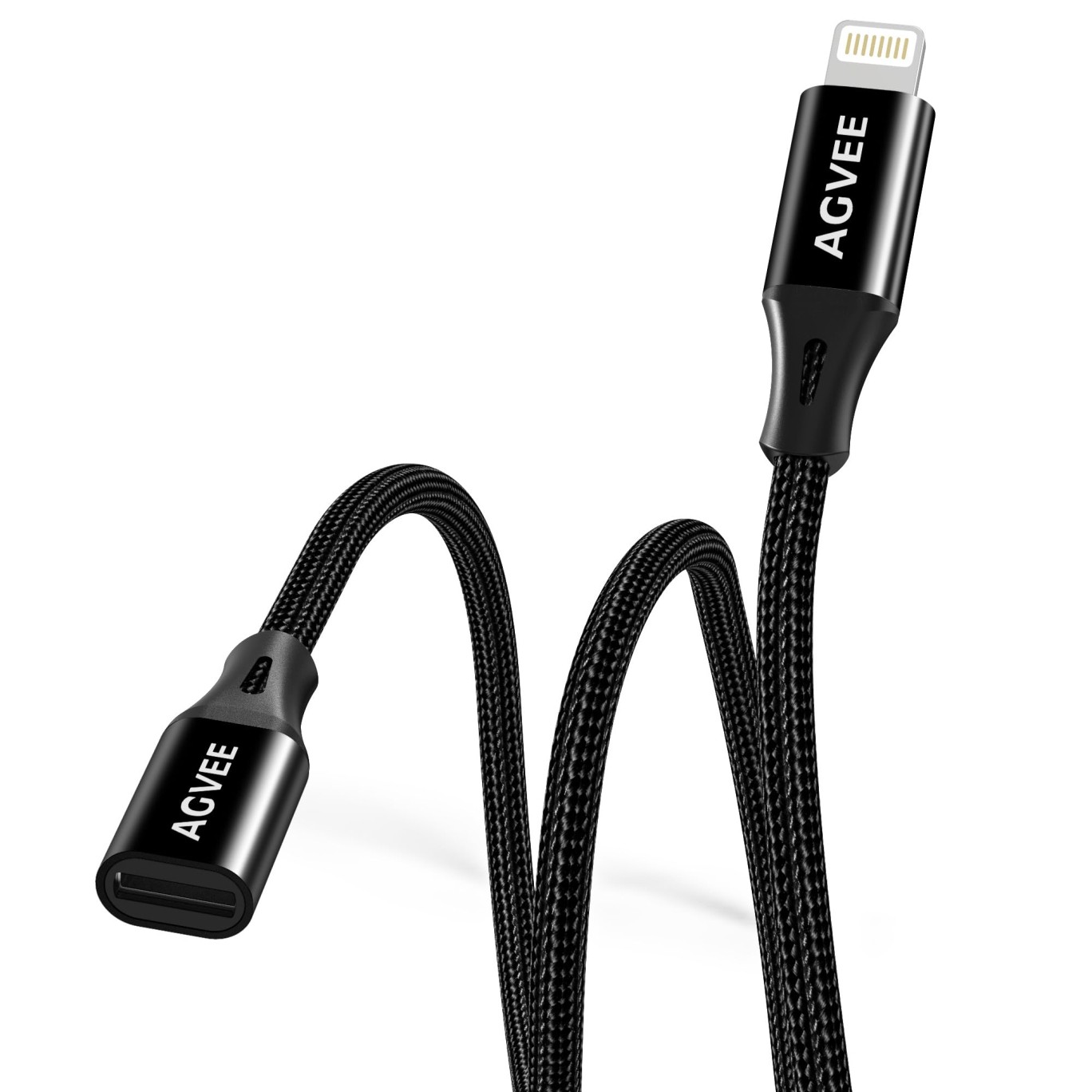 AGVEE 6.6ft Lightning Extension Cable