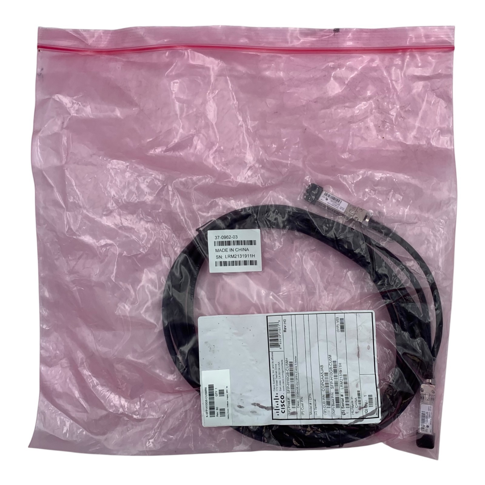 Cisco SFP-H10GB-CU5M SFP/Cable, Sfp-h10gb-cu5m= NEW