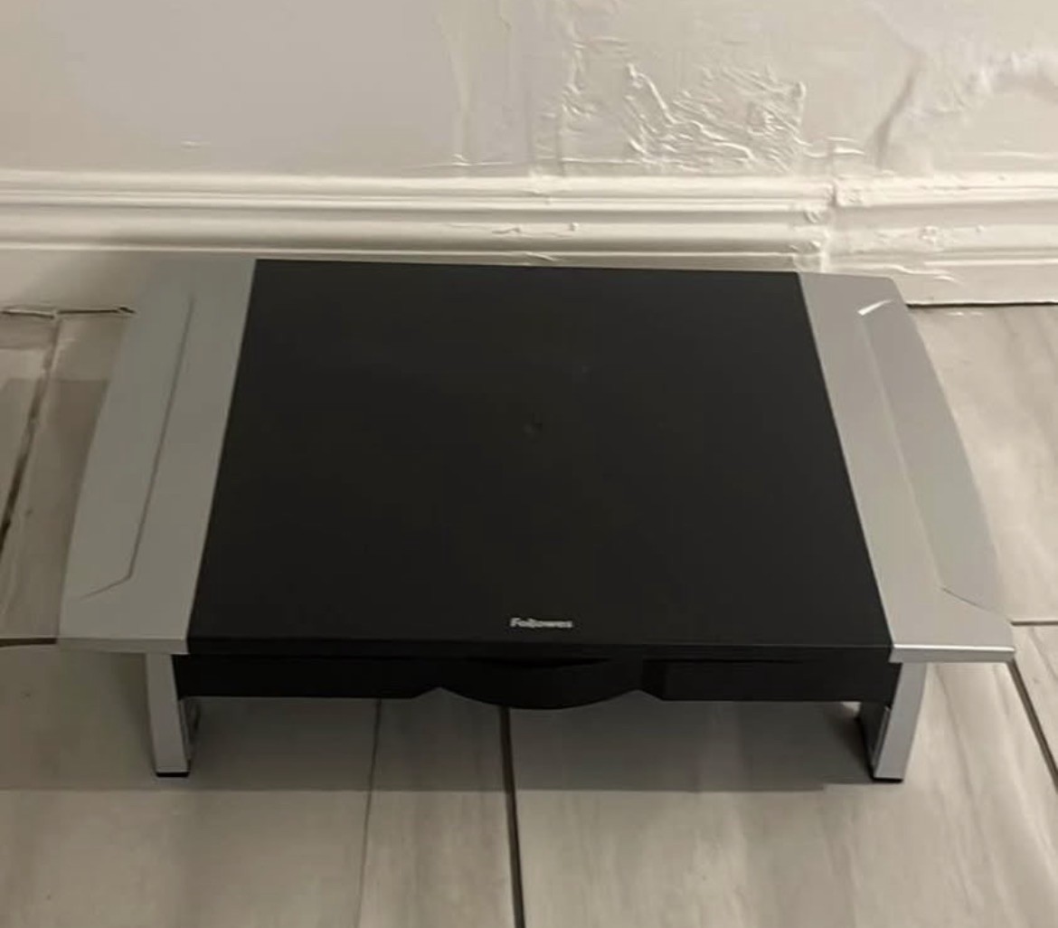 FELLOWES Monitor Stand,l Black; Silver 