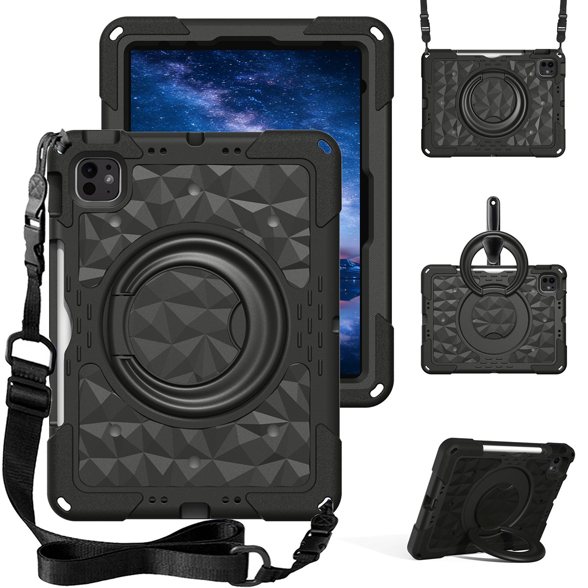 EVA Shockproof Case for iPad Pro 11 inch M4/M5 (2024/2025) Rotating Stand Cover