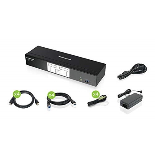 IOGEAR GCS1934H 4-Port 4K KVMP Switch HDMI USB 3.0 Hub