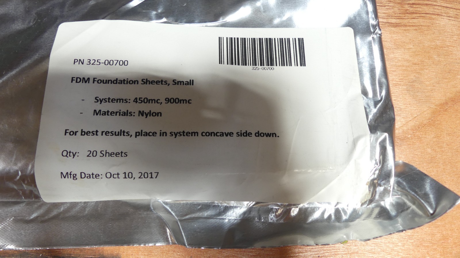 NOS 20 Pack of FDM Foundation Sheets Stratasys Fortus 450mc 900mc 325-00700